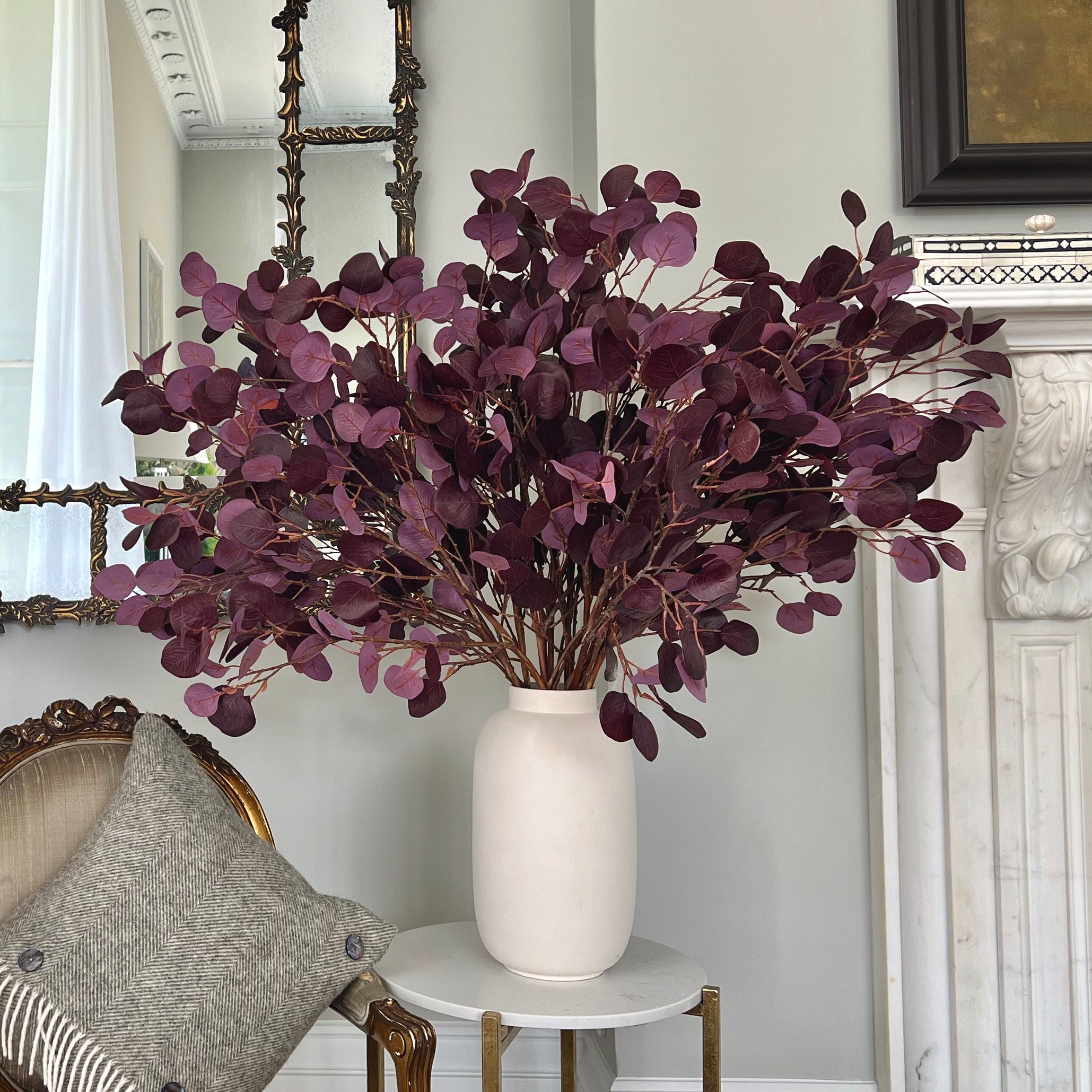 Luxury Lifelike Realistic Artificial Fabric Silk Luxury Flower Burgundy Leaf Branch ABX9637RD Autumn Stem with Foliage in Kingham Vase ABP04B3 Buy Online from The Faux Flower Company